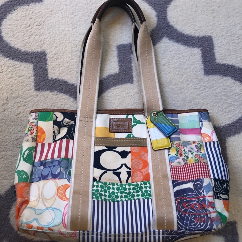 Coach Hampton Signature Patchwork tote